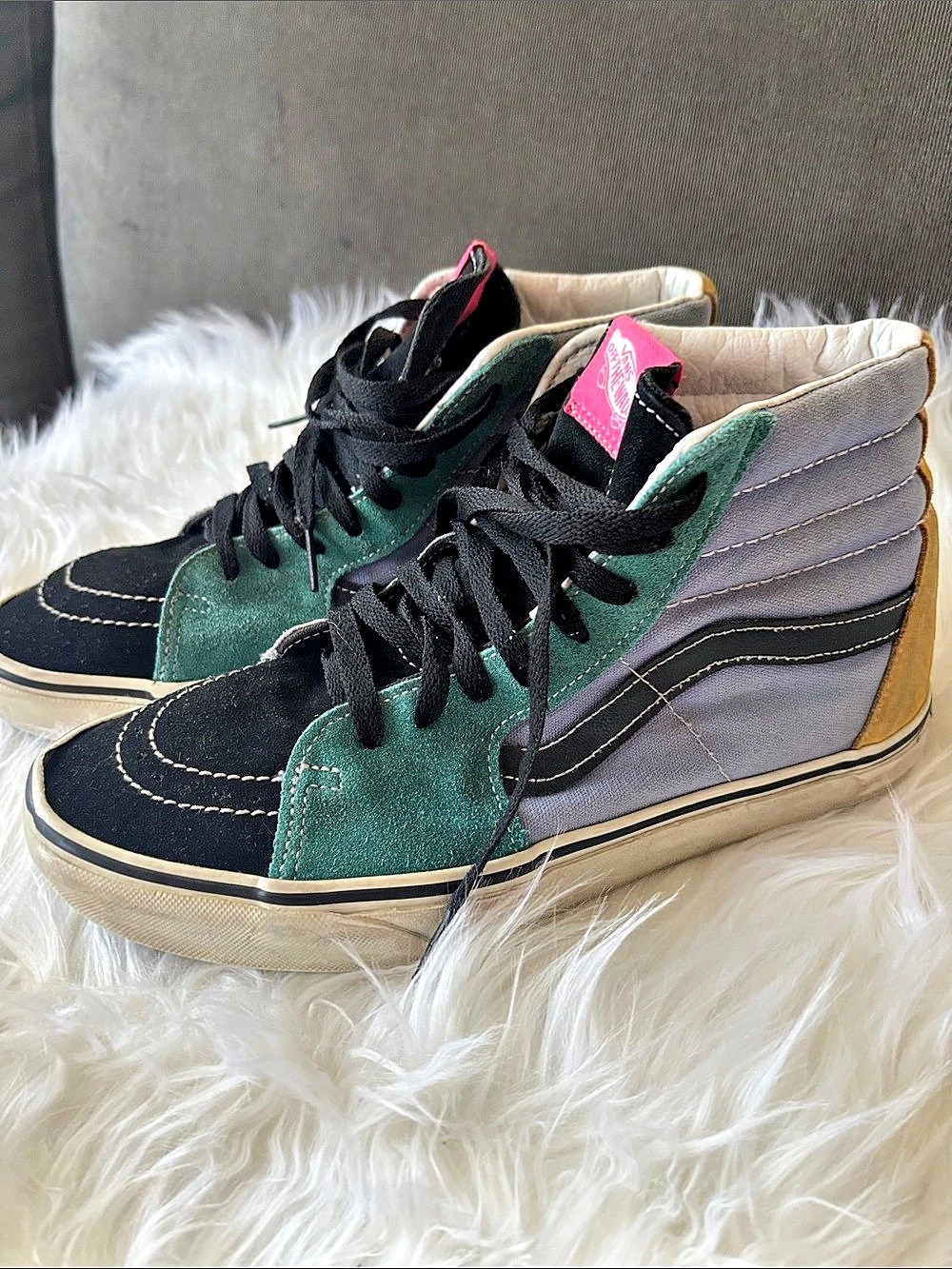 Vans Sk8-Hi MultiColor suede high top sneakers Men’s 8.5 and Women’s 10